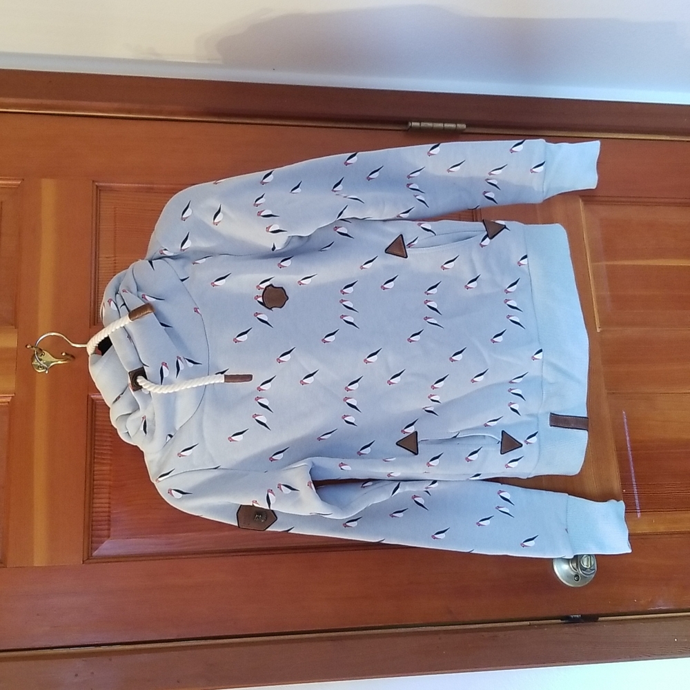Naketano hoodie size small bird print